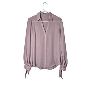 Express Blouse Size S Relaxed Fit Dusty Pink Portofino Shirt Long Sleeve Career